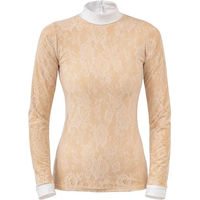 Produktbild von Cavalliera Reitshirt Pure Lace Polo mit langen Ärmeln für Damen in Weiß oder Beige