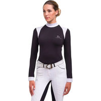 Produktbild von Cavalliera Technisches Turnier-Polo Damen mit langen Ärmeln Schwarz XL