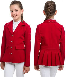 Produktbild von Cavalliera Turnierreiterjacke Ilove Crystal für Mädchen in Rot