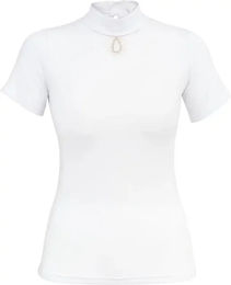 Produktbild von Cavalliero Reitshirt Polo Damen Weiß XL Crystal Drop