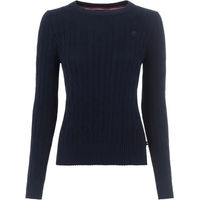 Produktbild von Cavallo Bobbi Damen Pullover mit Rundhalsausschnitt aus Baumwolle Blau Größe 34
