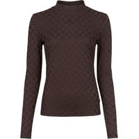 Produktbild von Cavallo CAVALDELMA Jaquard Stehkragenshirt Damen Café Noir Größe 36