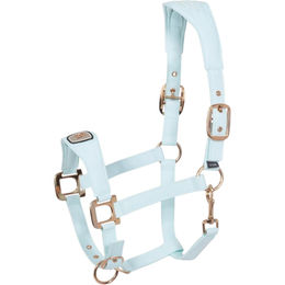 Produktbild von Cavallo Crystal Blue WB Nylonhalfter für Warmblut in Blau und Gold