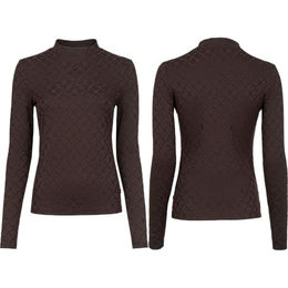 Cavallo Damen Stehkragen Shirt CAVALDELMA Jacquard 3D-Artwork café noir Größe 38 – Bild 1 von 1
