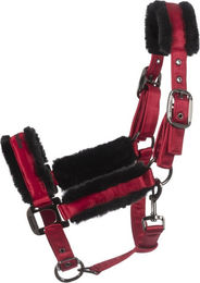 Cavallo Fellhalfter Cavaljero für Warmblut in Rot aus Stoff – Bild 1 von 3