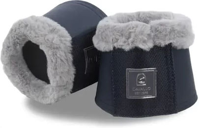 Cavallo Hufglocken Gamaschen aus Kunstleder in Blau oder Grau Größe L – Bild 1 von 3