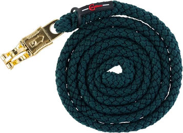 Produktbild von Cavallo Jone Longierleine mit Karabinerhaken aus Gummi für Pferde in Schwarz und Grün