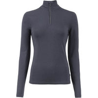 Produktbild von Cavallo Stehkragenshirt Damen Langarmshirt Midnight Grey Größe 38 aus Modal und Wolle