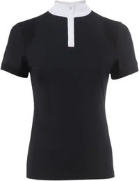 Cavallo Turnier-Poloshirt Damen mit 1/4 Reißverschluss aus Polyamid in Weiß oder Schwarz Größe 42 – Bild 1 von 1
