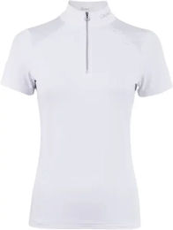 Produktbild von Cavallo Turnier-Poloshirt Damen mit 1/4 Reißverschluss Weiß Größe 42