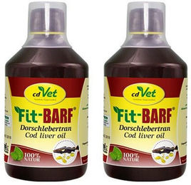 cd Vet Fit-BARF Dorschlebertran Öl als Nahrungsergänzung mit Vitaminen für Gelenke und Knochen 500 ml – Bild 1 von 3