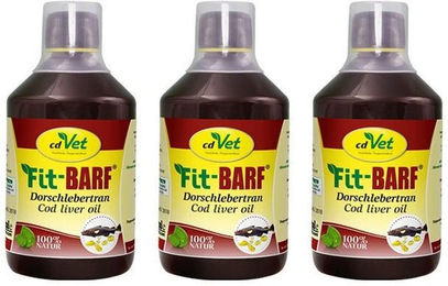 cd Vet Fit-BARF Dorschlebertran Öl als Nahrungsergänzung mit Vitaminen für Haut, Fell, Gelenke und Knochen 500 ml – Bild 1 von 3