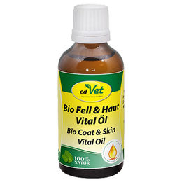 cdVet Bio Fell & Haut Vital Öl für Hunde 50 ml vegan und ohne tierisches Protein - 50 ml – Bild 1 von 5