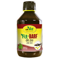 Produktbild von cdVet Fit-BARF Öl D3 für Hunde und Katzen 250 ml kaltgepresstes Fischöl zur Unterstützung von Immunsystem, Gelenken und Knochen - 250 ml