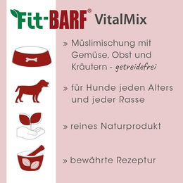 cdVet Fit-BARF VitalMix Nahrungsergänzung Pulver für Hunde Adult 450g - 450 g – Bild 1 von 3