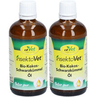 Produktbild von cdVet insektoVet Bio-Kokos-Schwarzkümmel Öl zur Unterstützung von Haut, Fell und Magen-Darm für Tiere 200 ml