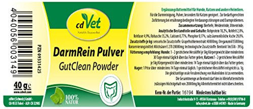 cdVet Naturprodukte DarmRein Pulver zur Unterstützung der Verdauung und des Immunsystems für Hund und Katze 40 g - 40 g – Bild 1 von 3