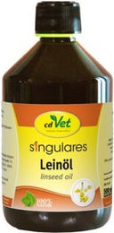 cdVet Singulares Leinöl 500 ml kaltgepresstes Ergänzungsfutter für Hunde, Katzen und Pferde ohne tierisches Protein - 500 ml – Bild 1 von 5