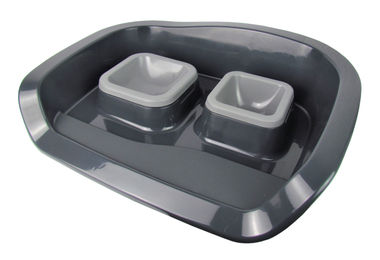 Centini Futterstation für Hunde und Katzen aus Kunststoff Grau Easy Clean – Bild 1 von 4