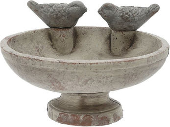 Cepewa Vogeltränke und Vogelbad aus Zement in Grau 25x14x21,7cm – Bild 1 von 5
