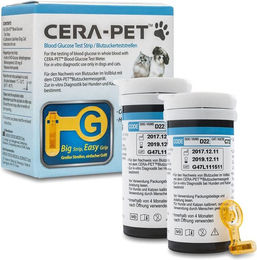 Cera-Pet Blutzuckerteststreifen für Hunde und Katzen zur Diabetes-Messung – Bild 1 von 4