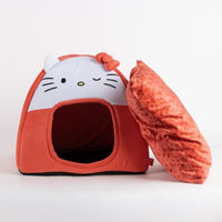 Produktbild von CERDÁ LIFE'S LITTLE MOMENTS Hello Kitty Hundehöhle aus Plüsch in Rot für kleine und mittelgroße Hunde