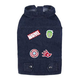 Cerdá Marvel Denim-Hundejacke Blau mit Klettverschluss und Metallknöpfen Größe M – Bild 1 von 9