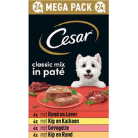 Produktbild von Cesar Classic Hundefutter Pastete ohne Zucker Multipack 24 x 150 g
