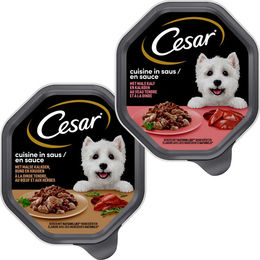 Cesar Cuisine Hundefutter Stückchen in Sauce Pute und Rind 14 x 150 g – Bild 1 von 4