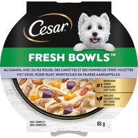 Produktbild von Cesar Fresh Bowls Hundefutter Ente 10 x 85 g