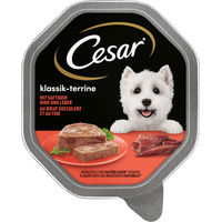 Produktbild von Cesar Hund Nassfutter Klassiker Pastete mit Rind und Leber 150g - 14 x 150 g
