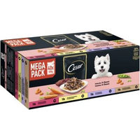 Produktbild von Cesar Hunde Nassfutter Selektion in Sauce Stückchen in Sauce 4 Varietäten Adult 40x100g - 40 x 100 g