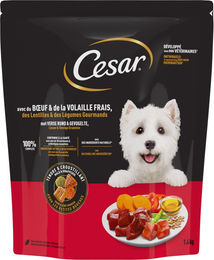Produktbild von Cesar Hundefutter Adult mit Rind, Geflügel und Gemüse ohne Farb- und Aromastoffe 1,4 kg