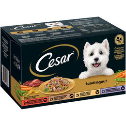 Produktbild von Cesar Hundefutter Landragout 4 Varietäten 64x150g
