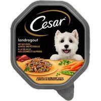 Produktbild von Cesar Hundefutter Landragout Geflügel und Gemüse Stückchen in Sauce 14x150 g - 14 x 150 g