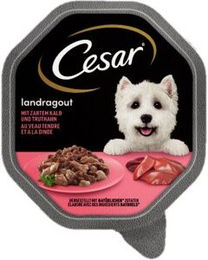 Cesar Hundefutter Landragout Kalb und Truthahn Stückchen in Sauce 14x150 g - 14 x 150 g – Bild 1 von 3
