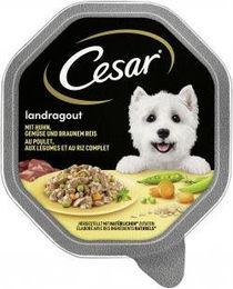 Cesar Hundefutter Landragout mit Huhn in Sauce 14 x 150 g Schalen für Adult ohne Zucker und Farbstoffe - 14 x 150 g – Bild 1 von 4