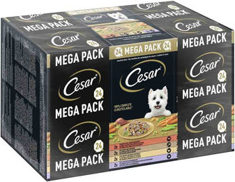 Cesar Hundefutter Landragout Stückchen in Sauce Multipack 24 x 150 g ohne Zucker und Farbstoffe - 24 x 150 g – Bild 1 von 5