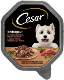 Cesar Hundefutter Landragout Truthahn und Rind mit Kräutern in Sauce 14x150 g - 14 x 150 g – Bild 1 von 3