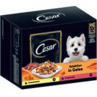 Produktbild von Cesar Hundefutter Multipack Stückchen in Gelee mit Huhn Karotten Rind und Gemüse 48x100g - 48 x 100 g