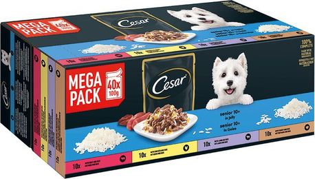 Produktbild von Cesar Hundefutter Senior Stückchen in Gelee 80 x 100 g - 80 x 100 g