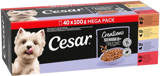 Cesar Hundefutter Senior Stückchen in Gelee 80 x 100 g ohne Zucker und Farbstoffe – Bild 1 von 1