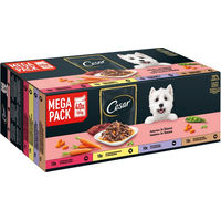 Produktbild von Cesar Hundefutter Stückchen in Sauce Favoriten Mix Truthahn Rind Huhn Lamm ohne Zucker 40 x 100 g - 40 x 100 g