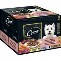 Produktbild von Cesar Hundefutter Stückchen in Sauce Multipack 24x100g für Adult ohne Zucker und Farbstoffe - 24 x 100 g