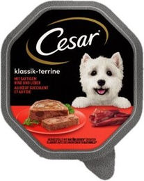 Cesar Klassiker Hundefutter Rind und Leber in der Schale 14x150g ohne Zucker und Farbstoffe - 14 x 150 g – Bild 1 von 3