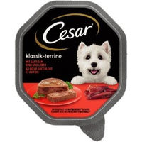 Produktbild von Cesar Klassiker Hundefutter Rind und Leber in der Schale 14x150g ohne Zucker und Farbstoffe - 14 x 150 g