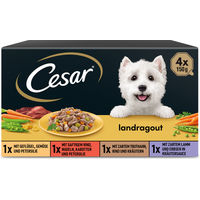 Produktbild von Cesar Landküche Vielfalt Hundefutter für Adult in Sauce 600 g - 4 x 150 g
