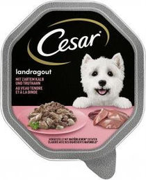 Cesar Landragout mit Kalb und Truthahn Hund Nassfutter Stückchen in Sauce 150 g - 14 x 150 g – Bild 1 von 5