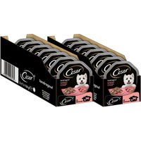 Produktbild von Cesar Nassfutter für Hunde Landragout mit Kalb und Truthahn Stückchen in Sauce 14 x 150g ohne Zucker und Farbstoffe