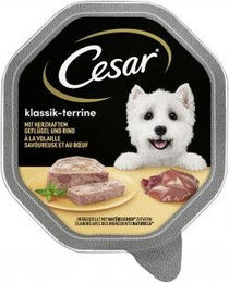 Cesar Nassfutter Klassik-Terrine mit Geflügel und Rind in Stücken für Hunde Adult 14 x 150 g ohne Zucker und Farbstoffe - 14 x 150 g – Bild 1 von 5